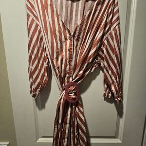 Eloquii Red and White Striped Dress
